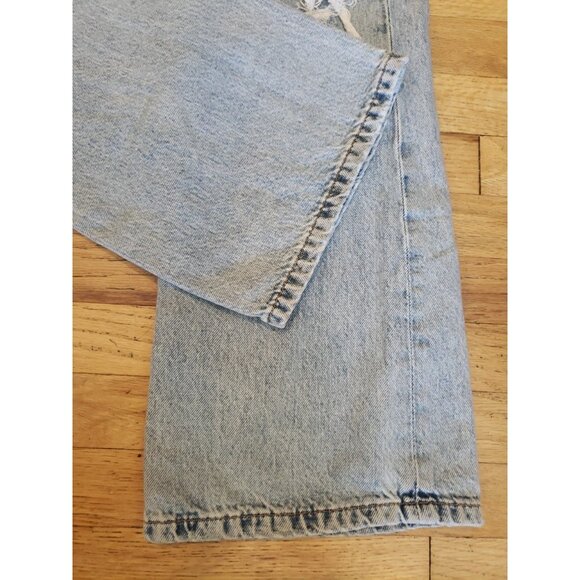 AEROPOSTALE Boyfriend Flare Jeans Distressed Rip Torn Denim Sz 2 32x32 - Picture 2 of 11